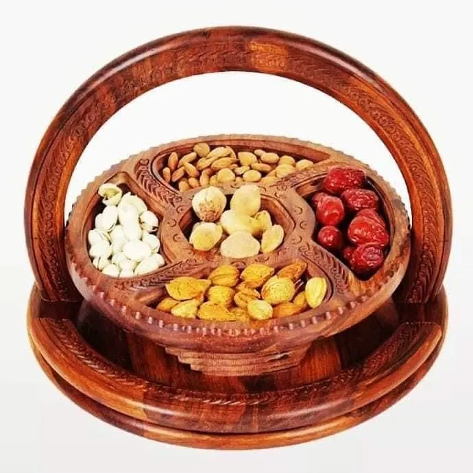 WOODEN%20GOLD-Wooden%20Handmade%20Antique%20Dry%20Fruit%20Basket%20with%20Folding%20Trivet-%20Wooden%20Hand%20Carved%20Dry%20Fruit%20Basket%20Foldable-High%20Quality-Different%20Design%20Will%20be%20Send%20based%20on%20availability%20-%20Image%207