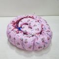 6 Pieces Baby Bedding Set With Net And Pillow / Baby Bed set with Play Gym & Toys Round shape In Cotton Stoff  In ( Blue & Pink Color ) By Fashion Galaxy. 