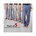 Pack Of 5 - Multicolor Cotton Mix Checkered Pajamas For Men. 