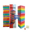 Jenga Colorful Wooden Blocks 54 Pieces with 2 Dice Kids & Adults Fun Board Game. 