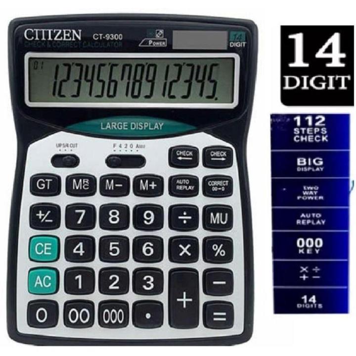 Office Calculator 9300 14 Digits - Basic Calculator for Office, School, Home and Business Use