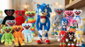 GOODNESS GANG PLUSH SOFT TOY Mega Plush Toys - Sonic the Hedgehog, Huggy Wuggy, Pikachu, Mickey Mouse, Reversible Octupus & Friends - Soft Stuffed Toys for Kids & Collectors - 1 piece. 