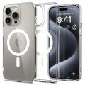 Original Spigen iPhone 15 Pro Max Wireless case Luxury Plating Transparent Shockproof Silicone Case for iPhone 15 Pro Max Clear Hard Cover Compatible with MagSafe. 