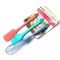 Pack of 3 Pieces Silicone Spatula Set (Spatula+Oil brush+Egg beater) | Turner for Cooking Baking Mixing Baking Tools | SJR Collections. 