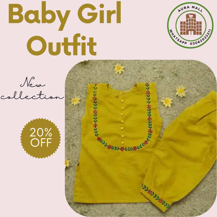 Handmade Baby Girl Outfit  Hand-Stitched Baby Dress, Cute Baby Girl Clothes Party Wear Premium Handmade Dress  Stylish Dress  Baby Girl Wedding Outfit Baby Frock  Baby Girl Birthday Dress Comfortable Baby Girl Dress Girls casual Clothing Baby Girl fashion