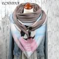 ECHIDNA Warm Scarves Thickness Fine Stitching Exquisite Cute Cats Pattern Winter Triangle Scarf. 