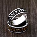 Wholesale Ring Jewelry Amulet Rune Words Odin 's Symbol Stainless Steel Viking Runes Ring. 