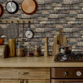 6Pcs 3D Self-Adhesive Wall Sticker 30x15cm Oil Proof Waterproof Brick Stone Imitation Brick Tile Stone Particle Wallpaper Decals. 