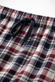 (Pack of 3) Men's Checkered Cotton Trousers – Comfortable Elastic Waist, Summer Casual with Pockets. 