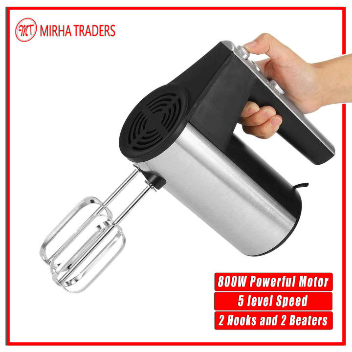 Powerful 800W Hand Mixer - with 5 Speed Control –Turbo Function - Egg Beater Machine - Whip, Blend, and Beat with this Efficient Hand Blender - Model 6629
