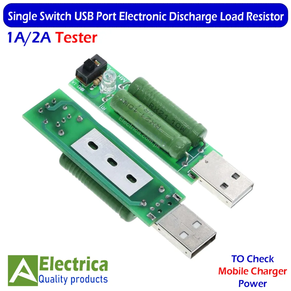 Eujgoov Tester Carico USB - Resistenza Di Scarica Per Power Bank 5V 1A/2A/3A