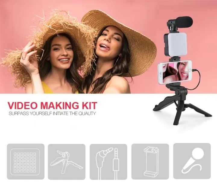 AY-49%20Tripod%20Vlogging%20Kit%20Smartphone%20Vlog%20LED%20Light%20Live%20Streaming%20Microphone%20Video%20Making%20Kit%20-%20Image%202