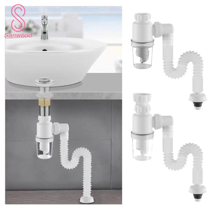 Odor Resistant Sink Drain Pipe Easy Install Universal Sink Drain Pipe ...