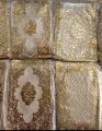 3 Pcs of Golden Center Table, Dressing Table, and Side Table Mat Large Piece (15 x 32 inches) and Small Piece (12 x 18 inches) in inches. Vinyl soft Plastic and premium Quality, Oil Proof with Stylish Design.. 