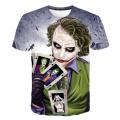 Suicide squads 3D Printed T Shirt Men Joker Face Casual O-neck Male tshirt Clown Short Sleeve Cosplay Funny T shirts Pokemon. 