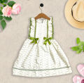 Beautiful Green Pattern Baby girl Special design Kurti For Girls High Quality Cotton Stuff with Green Dupatta For Winter. 