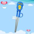 1 Pair Stainless Steel Cartoon Training Chopsticks Training Helper Chopsticks. 