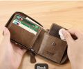 PU Leather Wallets for Men with coin pocket and zipper,Slim Purses Business Money Credit ID Cards Holders Vintage Protection Capacity Bags. 