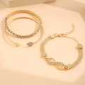 Rhinestone Bracelet - 3Pcs/Set Gothic Rhinestone Infinity Cute Trendy Bracelets for Women & Girls. 