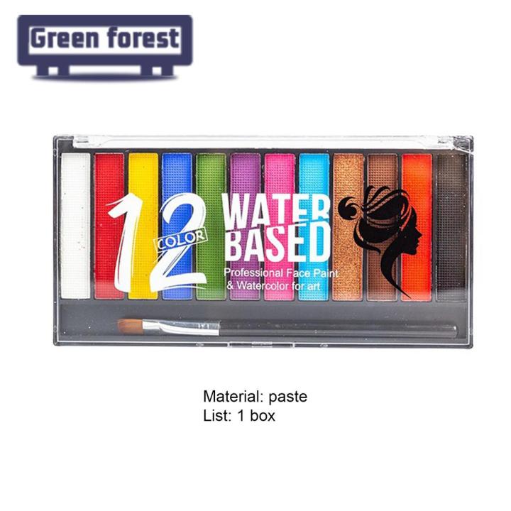 Green forest Body Painting Fluorescence Drama Show Role Play Face Body Makeup Palette