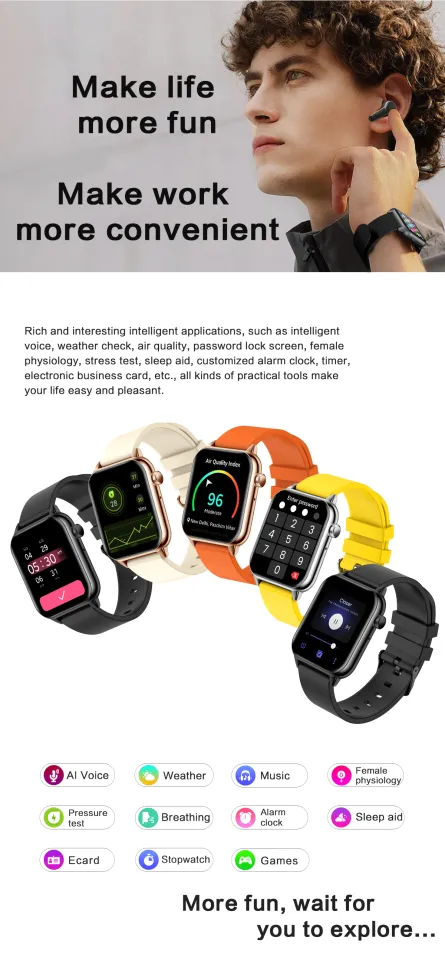 Long Battery life Smart Watch 2023 Sport Fitness Calling For Men Women Waterproof Ultra thin Smart WatchBtty Daraz.pk