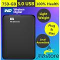 WD 750GB External HARD DRIVE Western Digital Element 750 GB Portable HARD DISK DRIVE FOR SMART TV  Laptop  PS3  PS4  macbook  chromebook. 