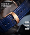 MODIYA Original Men's Watches Luxury Brand Genuine Leather Strap Men's Wrist Watch Life Waterproof Men's Quartz Analog Watches. 