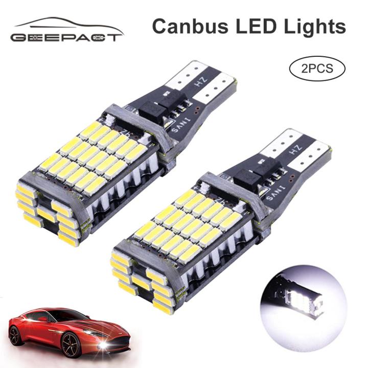 Geepact 2pcs T15 W16W LED 921 912 Super Bright 45 SMD 4014 LED Car Turn Signal Reversing Light Canbus Car Backup Stop Lights Brake Bulb White 12-24V