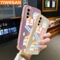 YIWESAN For vivo V23E 5G V23E 4G Case Fashion Words Rabitt Side Edge Pattern Luxury Plating Soft Silicone Protection Phone Cases. 