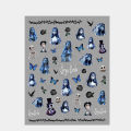 Nail Art Sticker Zombie Bride Patterns 5D Engraved Halloween 5D Relief Nail Art Water Sticker for Halloween. 