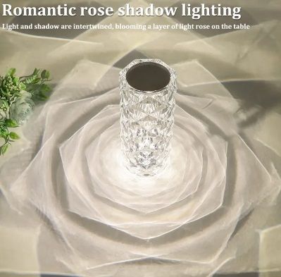 Crystel Lamp Rose Light Diamond Lamp 16 Colors with Touch Control USB ...