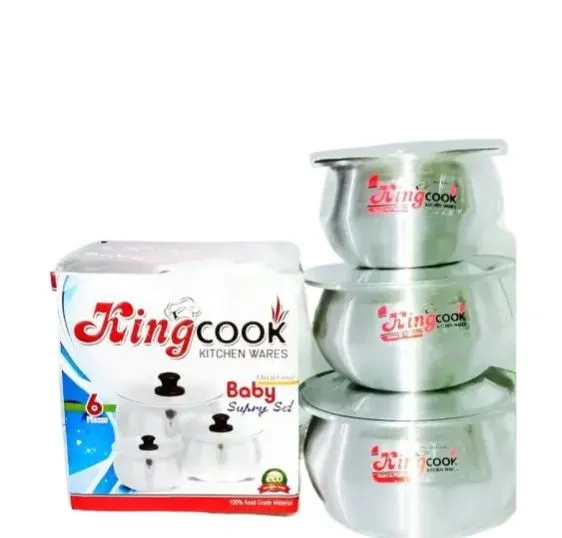 King Chef BABYSIPRI/HANDI METALFINISH 3PCS WITH LIDS 1BOX