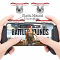 PUBG Mobile Phone Gaming Trigger Fire Button Shooter Controller PUBG Gamepad Red Silver. 