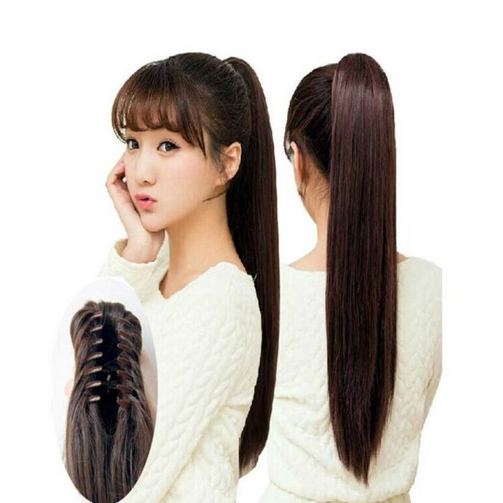 22"%20Pony%20Tail%20Ponytail%20Hair%20Extension%20Long%20Straight%20-%20Natural%20Brown%20Color%20-%20Image%205