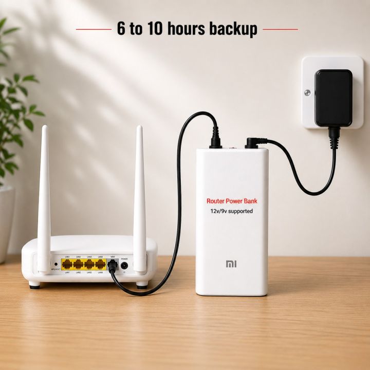Router Power Bank WiFi Router UPS 12V/9V Rechargeable Backup Battery ...
