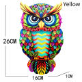 Metal Owl Sculpture Vibrant Handcrafted Hanging Ornament for Colorful Wall Decor. 