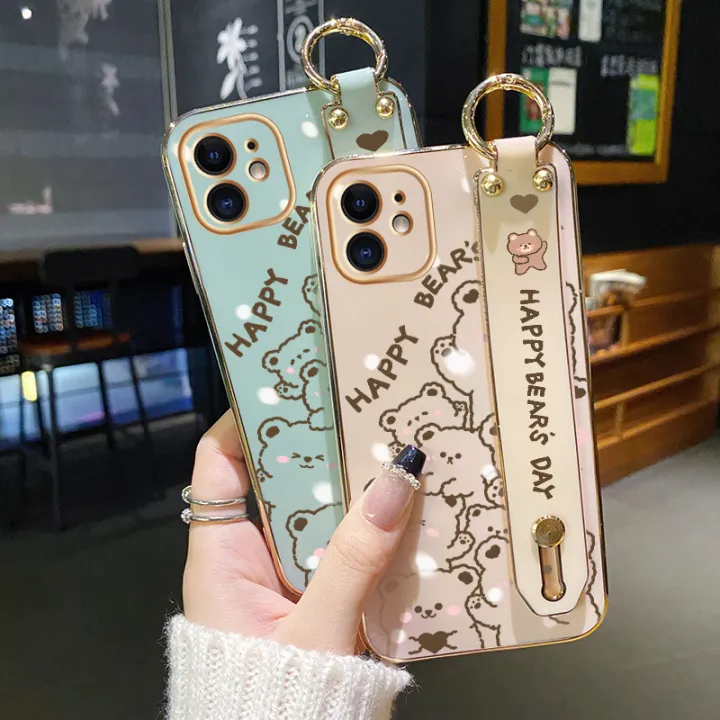 JIUMOO%20For%20OPPO%20A93%202020%20Case%20With%20Wristband%20Cartoon%20Cute%20Line%20Bear%20New%20Design%20Shockproof%20Phone%20Case%20Pattern%20Plating%20Silicone%20Casing%20Full%20Cover%20Camera%20Thin%20SoftCase%20Protection%20Cases%20-%20Image%204