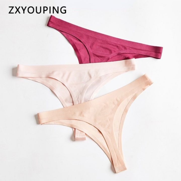 High Quality Ladies Seamless Plus Size G String Panty M-3XL Low Waist Ice Silk T Panties for Women Comfortable Underwear