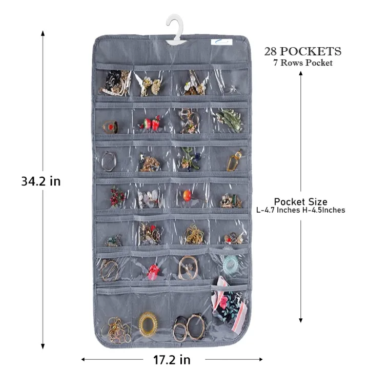 Fast%20Forward%20Jewelry%20Organizer%20Closet%20Organizer%20Hanging%20Storage%2028%20Clear%20PVC%20Pockets%20High%20Quality%2075%20GSM%20Non-Woven%20Fabric%20and%20PVC%20Material%20-%20Image%209