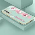 YIWESAN Case For OPPO A54 5G Case Cartoon Cute Lotso Bear Side New Design Phone Case Square Edge Pattern Silicone Softcase Luxury Plating Casing Full Cover Camera Shockproof Protection Cases. 