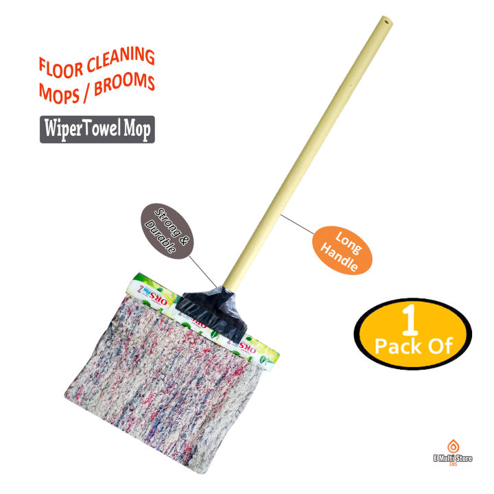 All Type Floor Cleaning Mops, Twist N' Squeeze Mop, Heavy Duty Wiper Spring Mop, High Quality Towel Mop, Spring Mop with Long Handle, Wet & Dry Mop Home Cleaning Supply, Long Cloth Floor Mop
