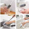 Silicone Long Handle Bottle Cleaning Brush for Washing Baby Feeder | Baby Bottle Brush | Milk Bottle Washer for Water Bottles | Tumblers Thermos Cup | HJ Collections. 