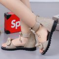Summer Girls Flat Sandals Princess Shoes Children Soft Bottom Roman Shoes Girl Bow Casual Sandals Kids Size 27-37. 
