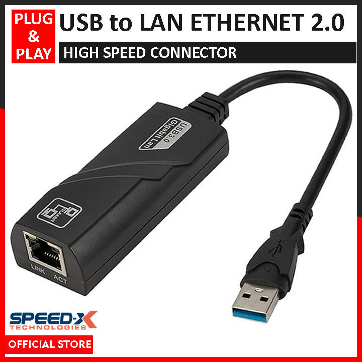 SpeedX USB to LAN Adapter - 2.0 USB LAN Adapter Card Ethernet Network