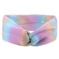 Hair Band Folded Multicolor Rainbow Style Polyester Metallic Twisted Headbands for Girls. 