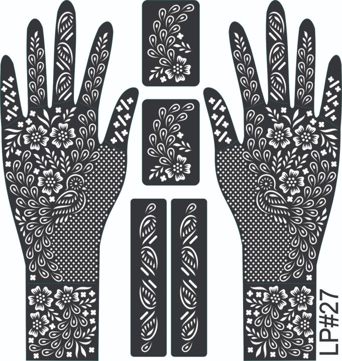 Mehndi sticker stencil designs