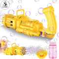 8 Hole Bubble Machine Massive Bubble Gattler Toygun With Bubble liquid for Kids Automatic Electric Bubble Maker Machine - Black. 