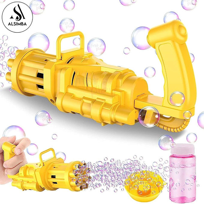8 Hole Bubble Machine Massive Bubble Gattler Toygun With Bubble liquid for Kids Automatic Electric Bubble Maker Machine - Black