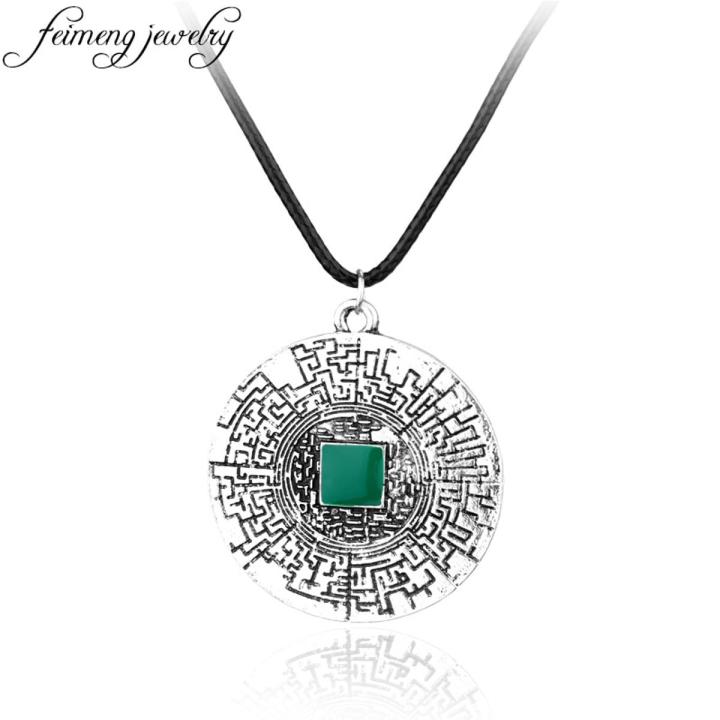 【happy one】feimeng jewelry The Maze Labyrinth Necklace Round Enamel Necklace For Women Fashion Charm Accessories
