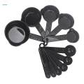 Measuring Spoons of 1/4sp(1.25ml) 1/2sp(2.5ml) 1tsp(5ml) 1/2tbsp(7.5ml) 1tbsp(15ml) 1/8cup(30ml) 1/4cup(60ml) 1/3cup(80ml) 1/2cup(125ml) 1cup(250ml). 